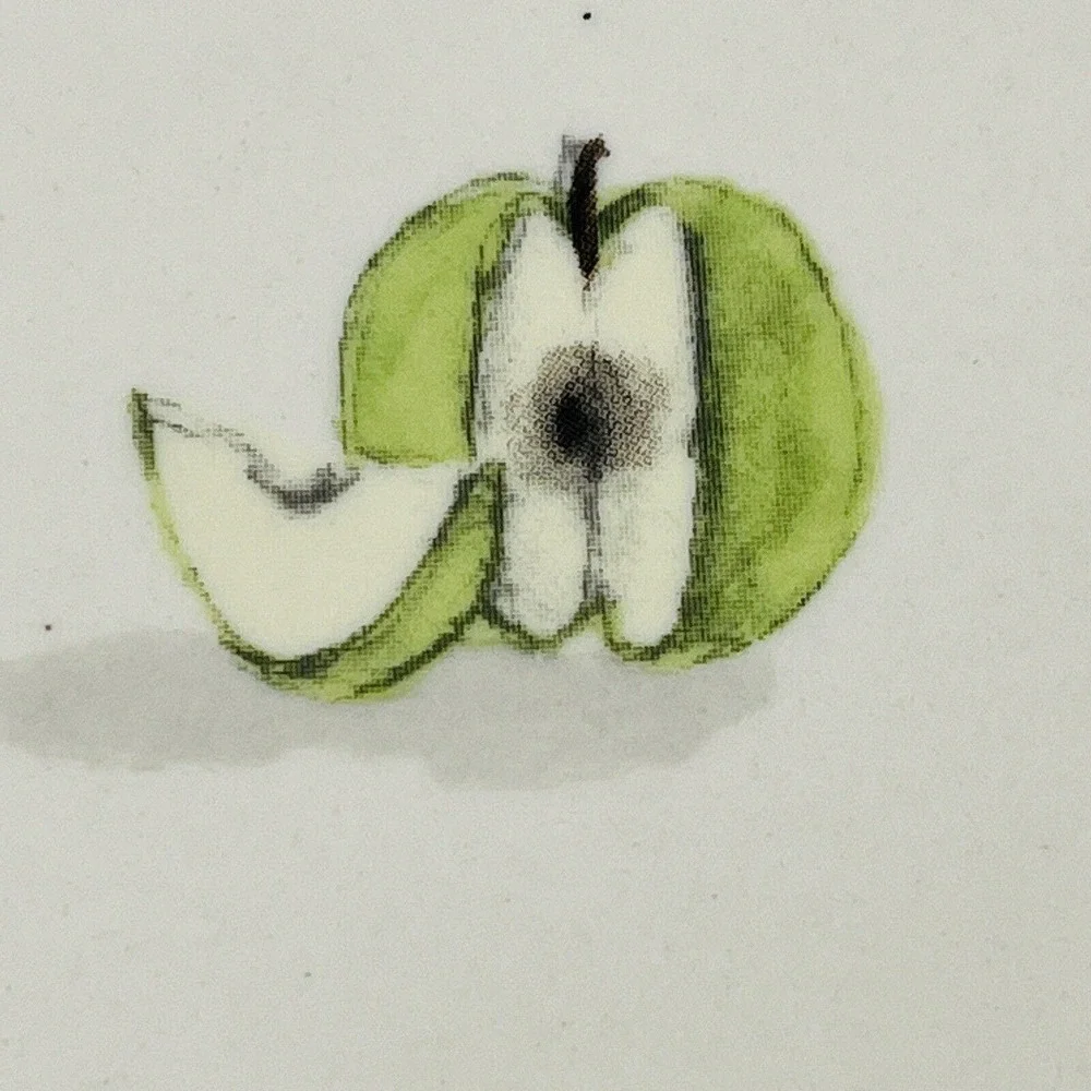 Rae Dunn Stitched Fruit Green‎ Apple 6
